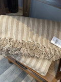 Taupe Cotton Stripe Throw