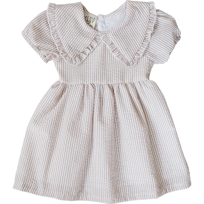 Taupe Stripe Peter Pan Collar Dress
