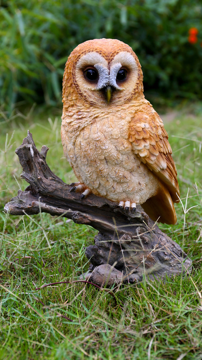 Tawny Owl On Stump - Garden Statue HI-LINE GIFT LTD.