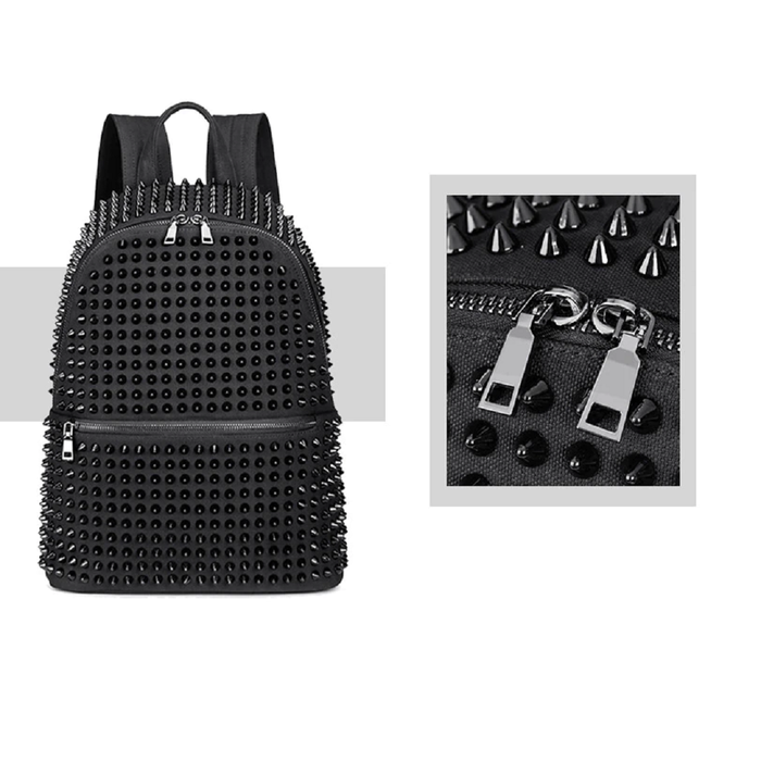 The Black Riveted Backpack