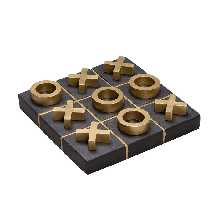 53002 - Concrete Tic Tac Toe 10 Removable Magnetic Pcs Home Tabletop Decor Hi-Line Gift Ltd.