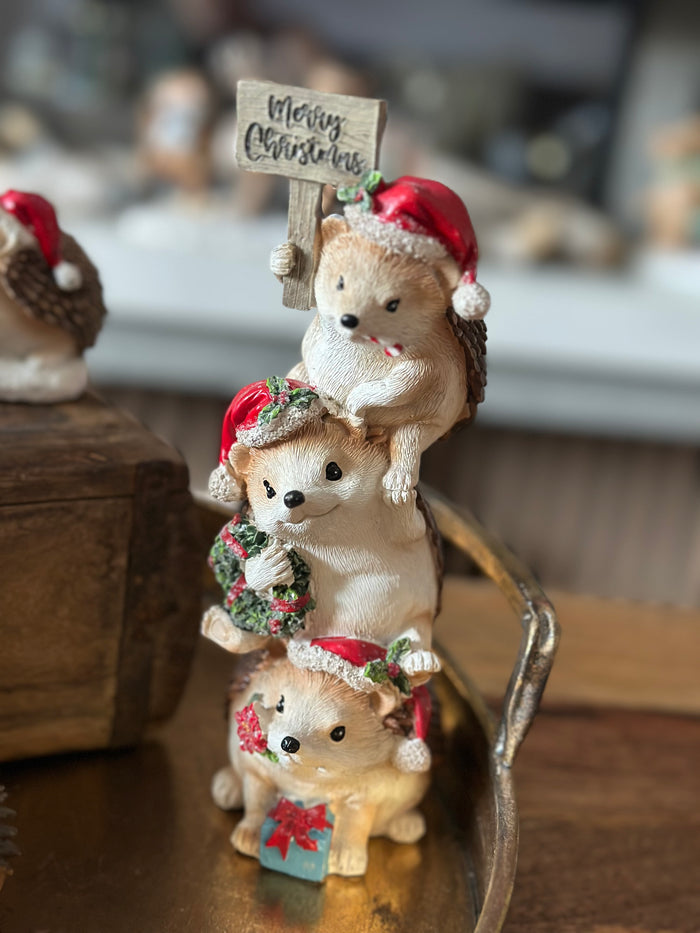 Trio Christmas Hedgehogs