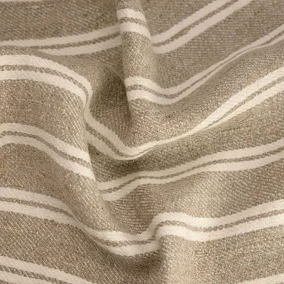 Natural w/ Ivory Double Stripe / Solid Natural Brown / Throw (39 x 70" | 100 x 175 cm)