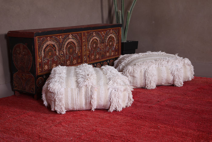 Two Amazing Floor poufs Ottoman - kilim pouf