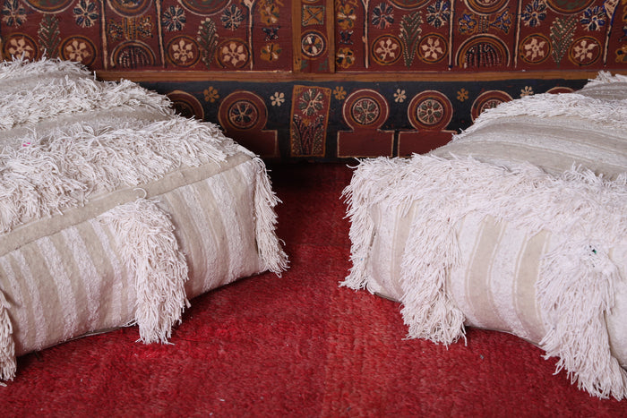 Two Amazing Floor poufs Ottoman - kilim pouf