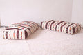 Two Long Moroccan pouf ottoman , Striped rug - kilim poufs