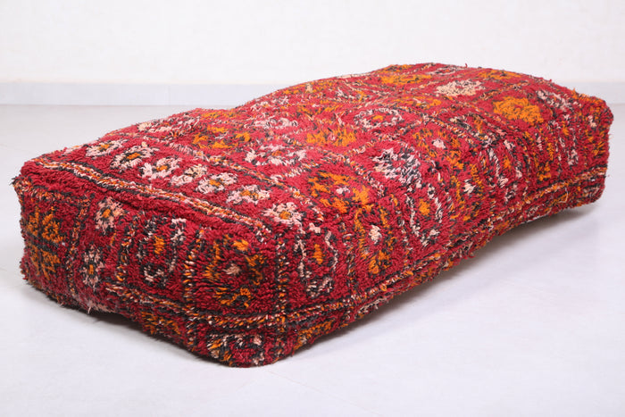 Two moroccan red pouf ottoman - Long poufs - kilim poufs