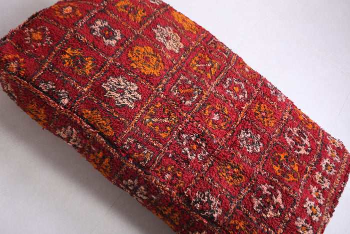 Two moroccan red pouf ottoman - Long poufs - kilim poufs