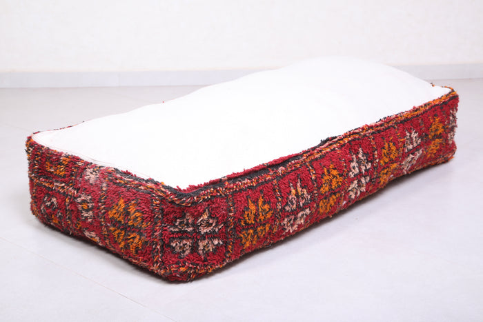 Two moroccan red pouf ottoman - Long poufs - kilim poufs