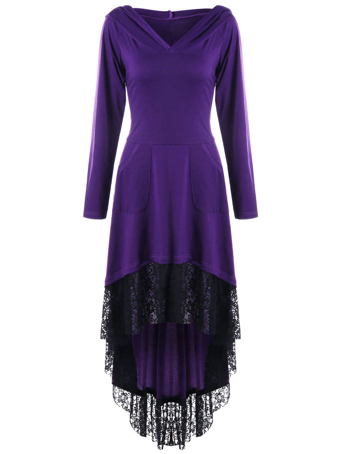 Vestlinda Long Sleeve Lace Robe Dress