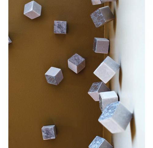 SILVER CUBE WALL ART