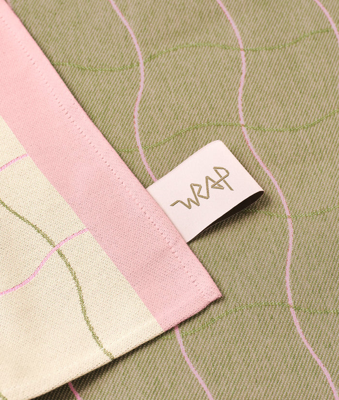 Wave Grid Natural Cotton Tea Towel