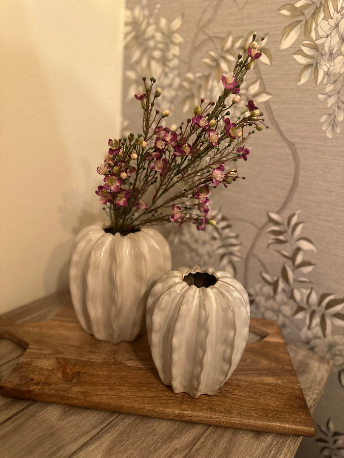 White Ceramic Pod Vase | Choice of 2 Sizes