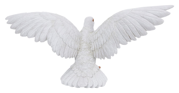 Pigeon W/Spread Wings - White Statue HI-LINE GIFT LTD.
