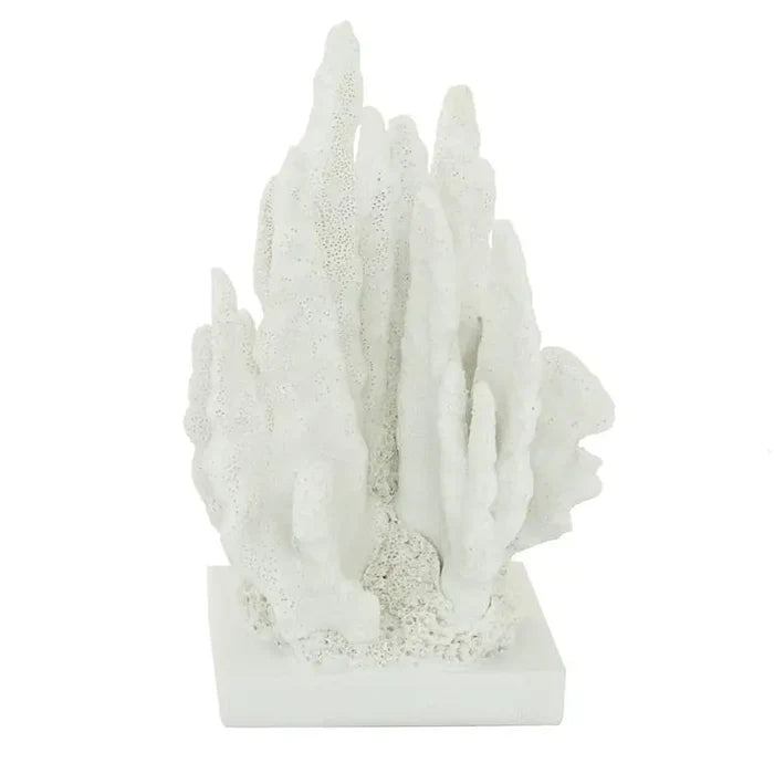 White Polystone Coastal Coral Sculpture