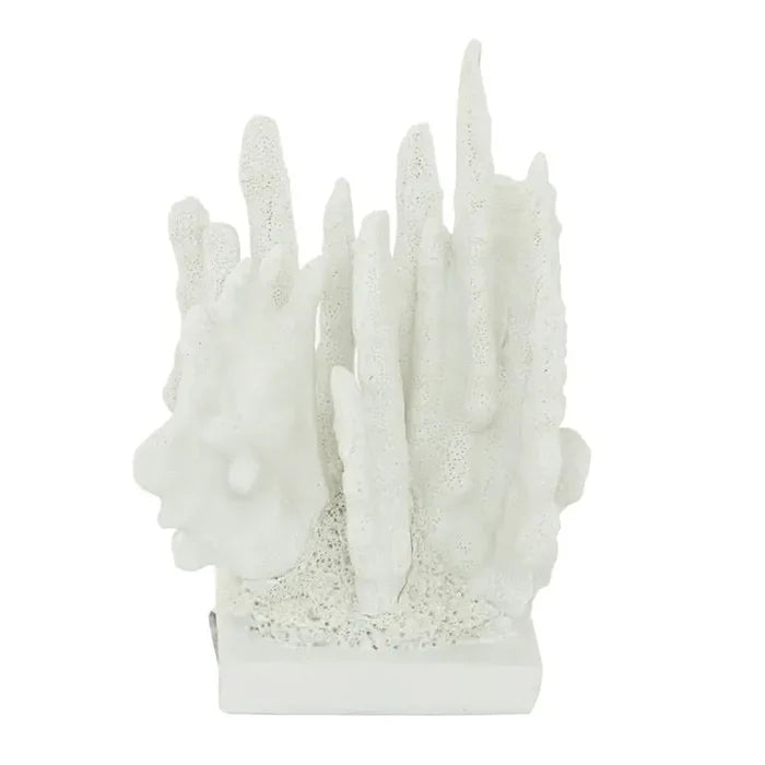 White Polystone Coastal Coral Sculpture