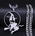 Witch Broom  Stainless Steel Necklace
