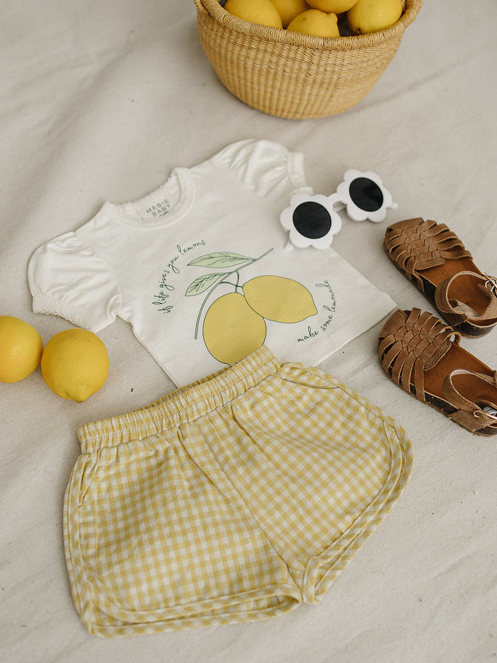 Yellow Gingham Shorts