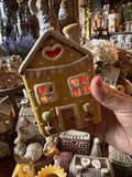 Yellow Stonewear Tealight House