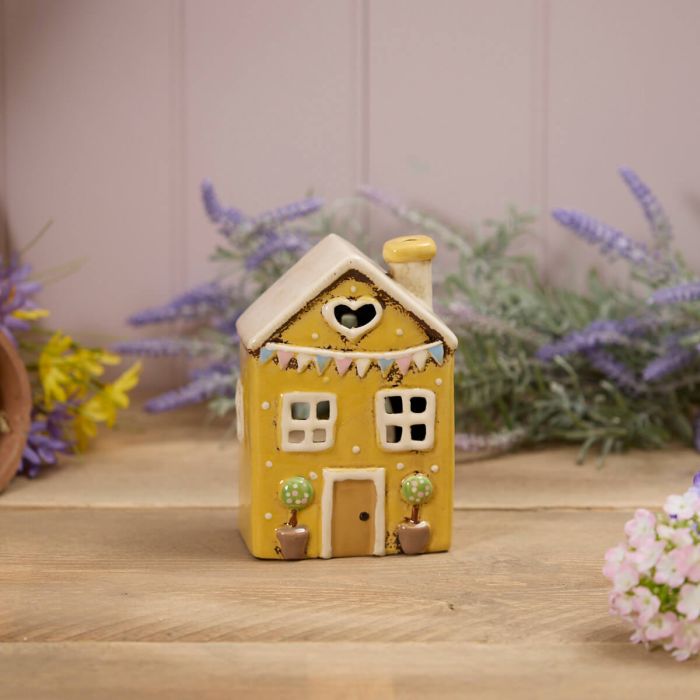 Yellow Stonewear Tealight House