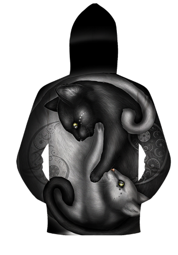 Yin yang cat by KhaliaArt Zipper 3D Sweatshirt